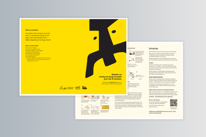 This is a thumbnail of the Between Us "Mixing Any Drugs Increases Your Risk of Overdose" 6pp DL Flyer.