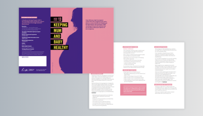 This is a thumbnail for the Safer Using Series - Keeping Mum and Baby Healthy.